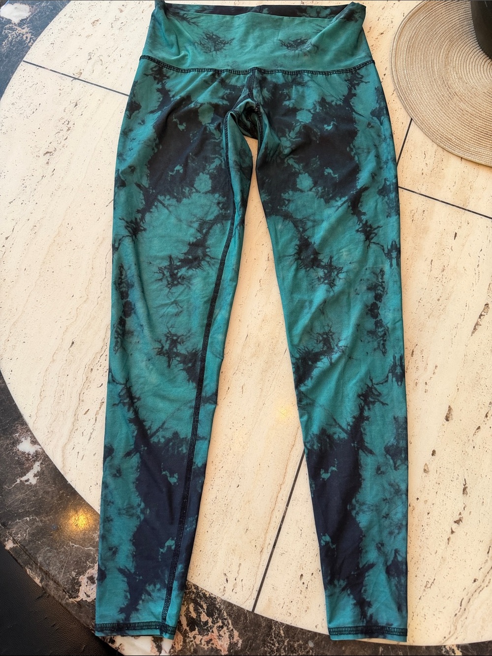 teeki Green & Black Tie-Dye High-Rise Leggings